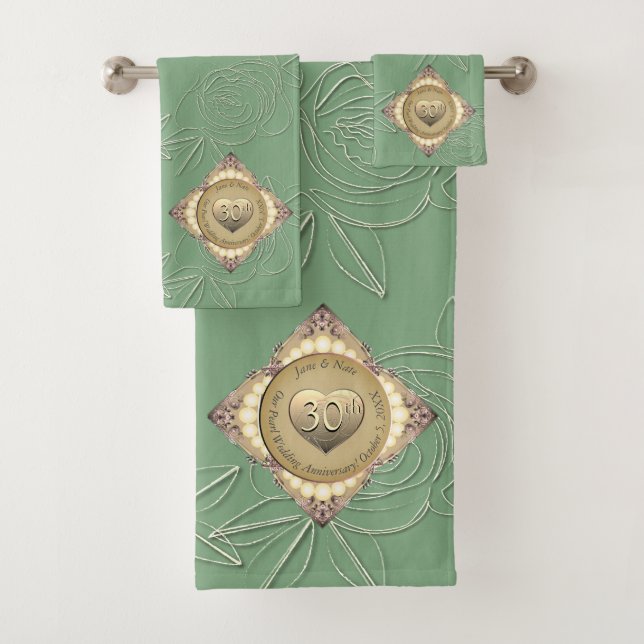 30th/12th Pearl Anniversary Towel (Insitu)