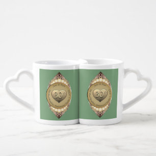 30th/12th Pearl Wedding Anniversary Coffee Mug Set