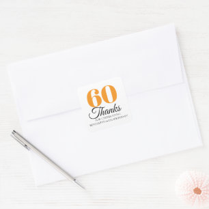 30th 40th 50th 60th 70th 80th Birthday Party Favor Square Sticker