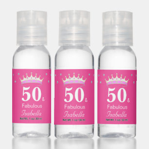 30th, 40th, 50th, 60th & 70th Crown Birthday Favor Hand Sanitizer
