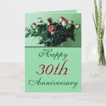 30th Anniversary Bouquet Of Roses Beautiful Photo Card by goodmoments at Zazzle