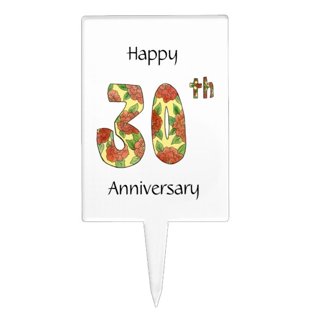 30th Anniversary Cake Topper (Front)
