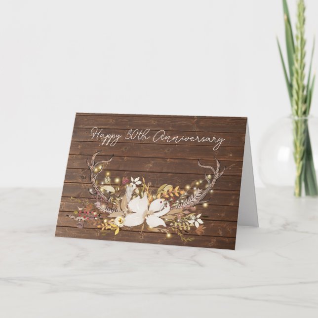 30th Anniversary Deer Antler Bouquet  Card (Front)