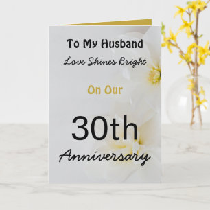 30th Anniversary Floral Love Card for Husband.