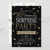 30th Anniversary Glitter Confetti Surprise Party Invitation (Front/Back)