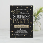 30th Anniversary Glitter Confetti Surprise Party Invitation (Standing Front)
