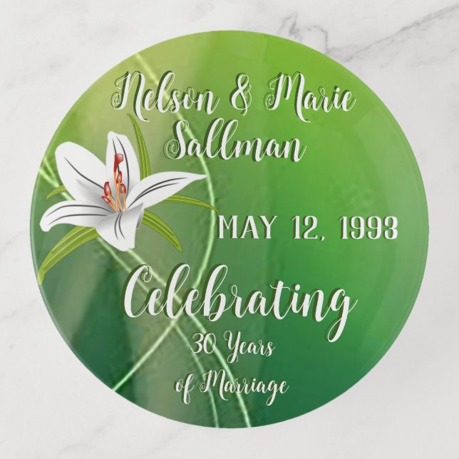 30th Anniversary Green Trinket Tray (Front)