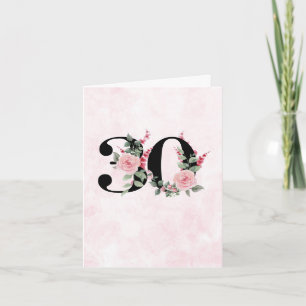 30th Anniversary Greeting Card - Floral Couple 30