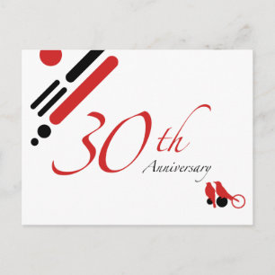 30th Anniversary (mod birds) Postcard