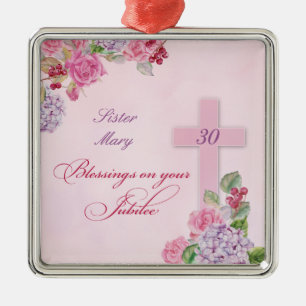 30th Anniversary of Religious Life Catholic Nun Metal Ornament
