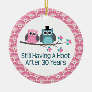 30th Wedding Anniversary Ornaments Keepsake Zazzle 30th Anniversary Owl Wedding Anniversaries Gift Ceramic Ornament