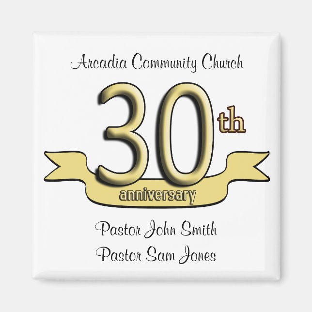 30th Anniversary Party Favors Magnet (Front)