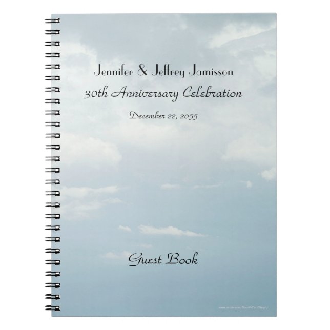 30th Anniversary Party Guest Book, Sky & Clouds Notebook (Front)