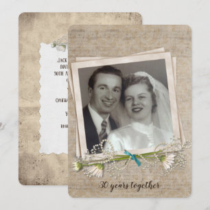 30th anniversary party old-fashioned photo frame invitation