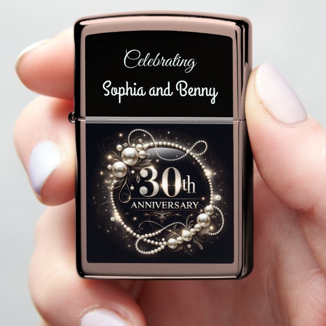 30th Anniversary Pearl Bliss g Zippo Lighter (In Hand)