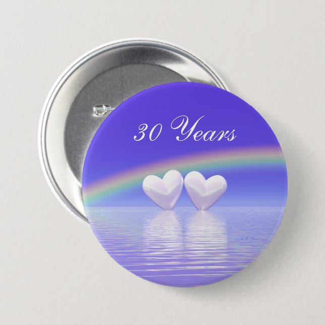 30th Anniversary Pearl Hearts Button (Front & Back)