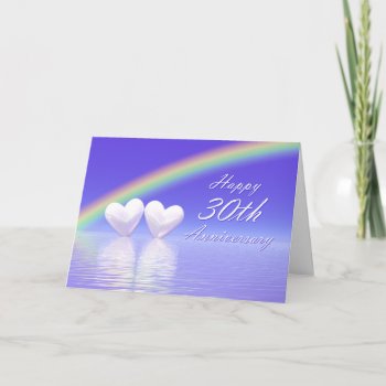 30th Anniversary Pearl Hearts Card by Peerdrops at Zazzle