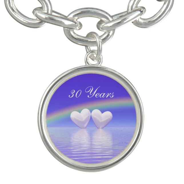 30th Anniversary Pearl Hearts Charm Bracelet (Design)