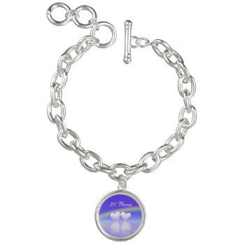30th Anniversary Pearl Hearts Charm Bracelet by Peerdrops at Zazzle