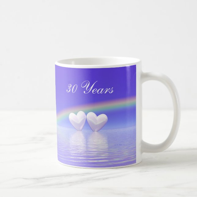 30th Anniversary Pearl Hearts Coffee Mug (Right)