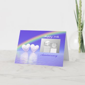 30th Anniversary Pearl Hearts (for Photo) Card by xfinity7 at Zazzle