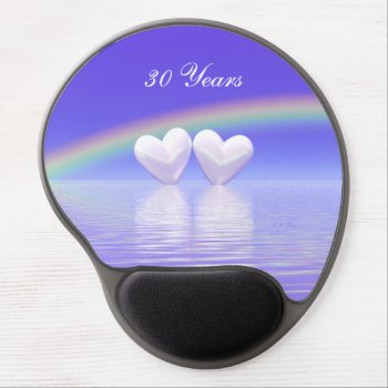 30th Anniversary Pearl Hearts Gel Mouse Pad by Peerdrops at Zazzle
