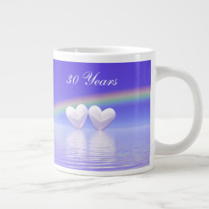 30th Anniversary Pearl Hearts Giant Coffee Mug
