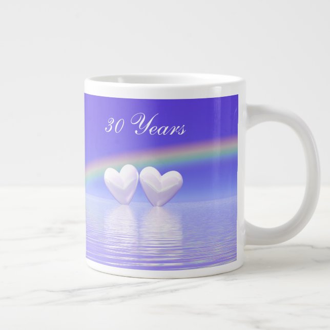 30th Anniversary Pearl Hearts Giant Coffee Mug (Right)