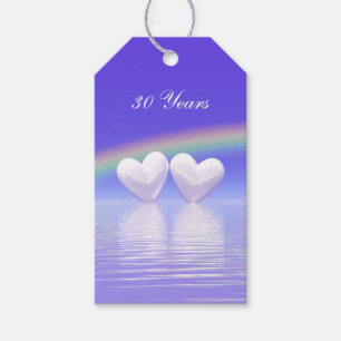 30th Anniversary Pearl Hearts Gift Tags