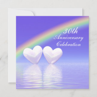 30th Anniversary Pearl Hearts Invitation