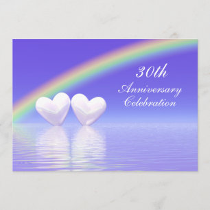 30th Anniversary Pearl Hearts Invitation