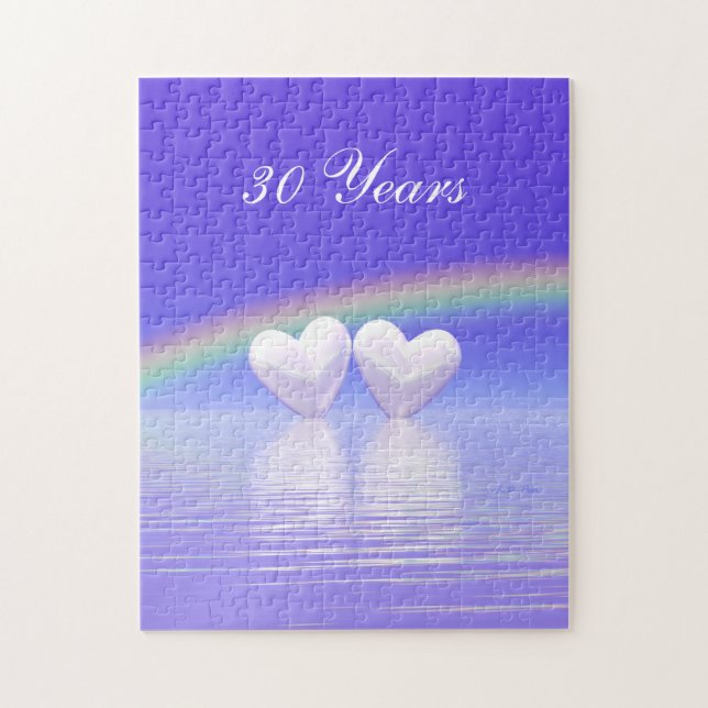 30th Anniversary Pearl Hearts Jigsaw Puzzle (Vertical)