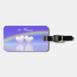 30th Anniversary Pearl Hearts Luggage Tag