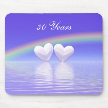 30th Anniversary Pearl Hearts Mouse Pad by Peerdrops at Zazzle