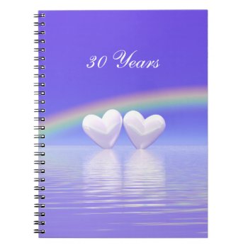 30th Anniversary Pearl Hearts Notebook by Peerdrops at Zazzle