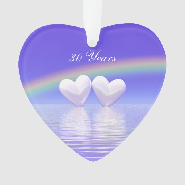 30th Anniversary Pearl Hearts Ornament (Front)