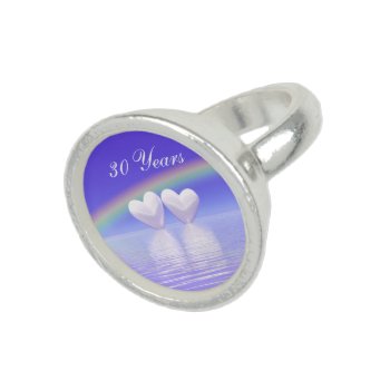 30th Anniversary Pearl Hearts Ring by Peerdrops at Zazzle