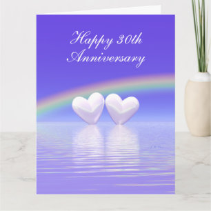 30th Anniversary Pearl Hearts Tall Big Card