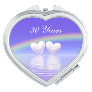 30th Anniversary Pearl Hearts Vanity Mirror