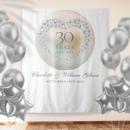 30th Anniversary Pearl Photo Booth Backdrop