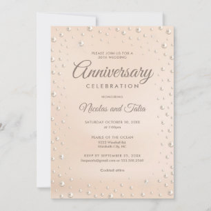 30th Anniversary Pearl Themed Invitation