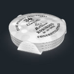 30th Anniversary Pearl Wedding Gift Personalized Coaster Set<br><div class="desc">Typography editable script text  with personal names wedding anniversary date,  in ruby red and white tones; an elegant and stylish keepsake gift in celebration of a 30th Pearl wedding anniversary.</div>