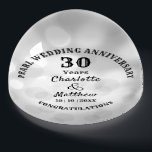 30th Anniversary Pearl Wedding Gift Personalized Paperweight<br><div class="desc">Typography editable script text  with personal names wedding anniversary date,  an elegant and stylish keepsake gift in celebration of a 30th Pearl wedding anniversary.</div>