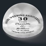 30th Anniversary Pearl Wedding Gift Personalized Paperweight<br><div class="desc">Typography editable script text  with personal names wedding anniversary date,  an elegant and stylish keepsake gift in celebration of a 30th Pearl wedding anniversary.</div>