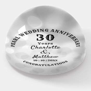 30th Anniversary Pearl Wedding Gift Personalized Paperweight by Flissitations at Zazzle