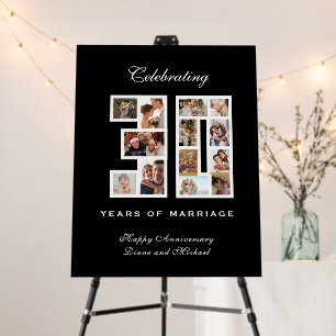 30th Anniversary Photo Collage BlackWelcome Foam Board