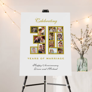 30th Anniversary Photo Collage Gold Welcome  Foam Board