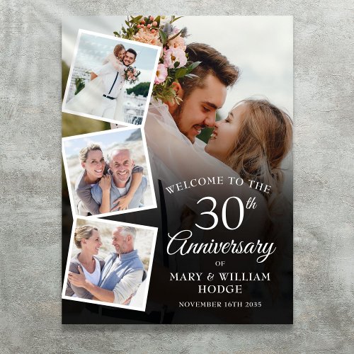 30th Anniversary Photo Collage Welcome Sign