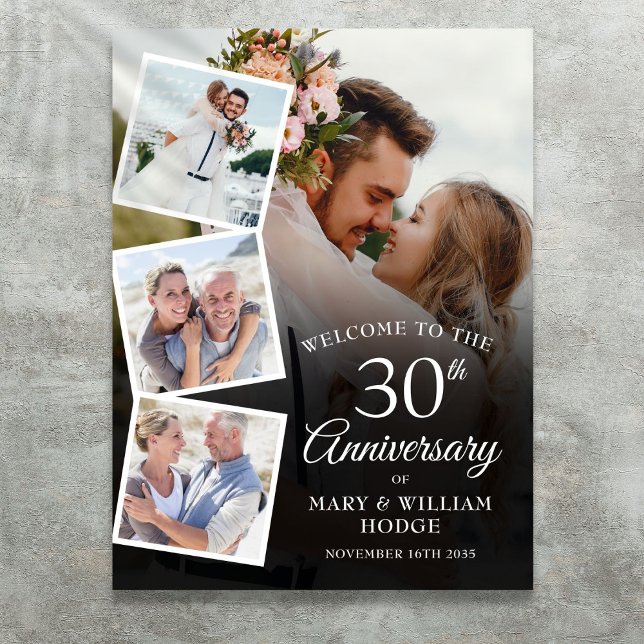 30th Anniversary Photo Collage Welcome Sign (30th Anniversary Photo Collage Welcome Sign)
