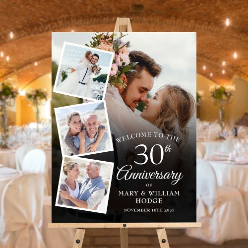 30th Anniversary Photo Collage Welcome Sign